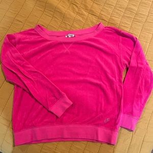 Juicy Couture hot pink velour top size Small